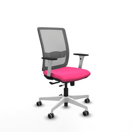 PIQUERAS Y CRESPO Silla de oficina Haches Rosa y Gris con Mecanismo Sincro/Traslack