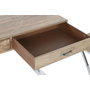 DKD Home Decor Set de Consola y 2 Mesitas Auxiliares Mango y Cromado