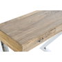 DKD Home Decor Set de Consola y 2 Mesitas Auxiliares Mango y Cromado