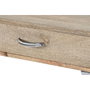 DKD Home Decor Set de Consola y 2 Mesitas Auxiliares Mango y Cromado