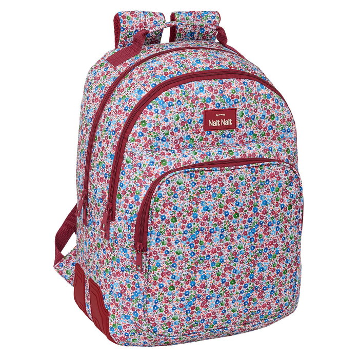 Safta Mochila Escolar Flores Coimbra Burdeos 42x32x15 cm