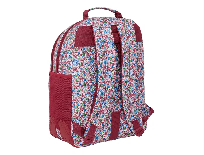 Safta Mochila Escolar Flores Coimbra Burdeos 42x32x15 cm