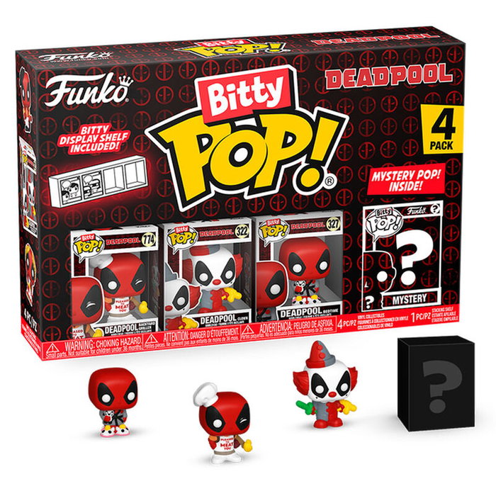 Funko Bitty POP Marvel Blister 4 Figuras Deadpool Master con Figura Misteriosa Rara o Hiperrara Funko Bitty POP Marvel Blister 4 Figuras Deadpool Master con Figura Misteriosa Rara o Hiperrara