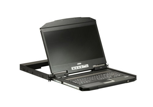 Aten CL3700NW Consola de Rack 18.5" Full HD (1920x1080) 1U, Metal y Plástico Negro, con Puertos HDMI y USB
