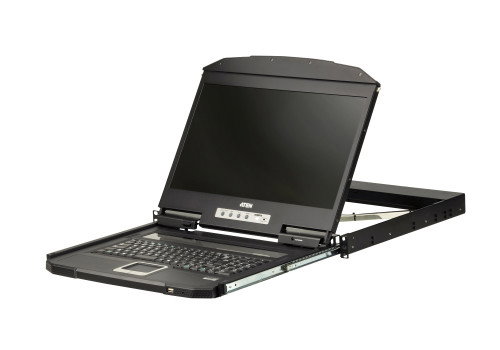 Aten CL3700NW Consola de Rack 18.5" Full HD (1920x1080) 1U, Metal y Plástico Negro, con Puertos HDMI y USB