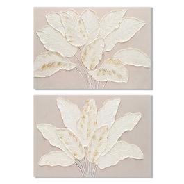 DKD Home Decor Cuadro Lienzo MDF 90x3x60 Hojas Palmera Surtido de 2