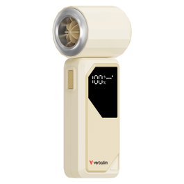 Verbatim Cool n Go AirJet Ventilador de mano Recargable, Plata y Blanco, 6 W, Batería de Ión de Litio