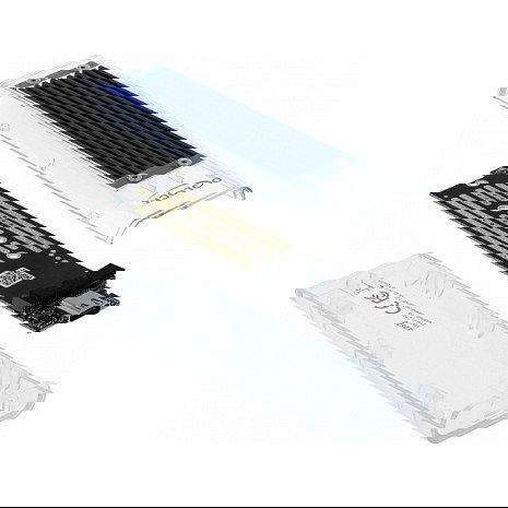 DeLOCK Caja Externa SSD M.2 NVMe PCIe, USB Tipo-C, Transparente Azul, Plug and Play, JMicron JMS583, Velocidad 10 Gbit/s, Compatible con Windows, Mac, Linux, Android