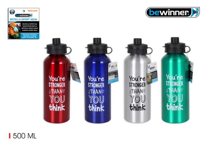 Bewinner Botella Sport de Agua de Aluminio con Push 500ml Bewinner Botella Sport de Agua de Aluminio con Push 500ml