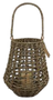 DKD Home Decor Portavelas Seagrass Cristal Natural 25x25x50