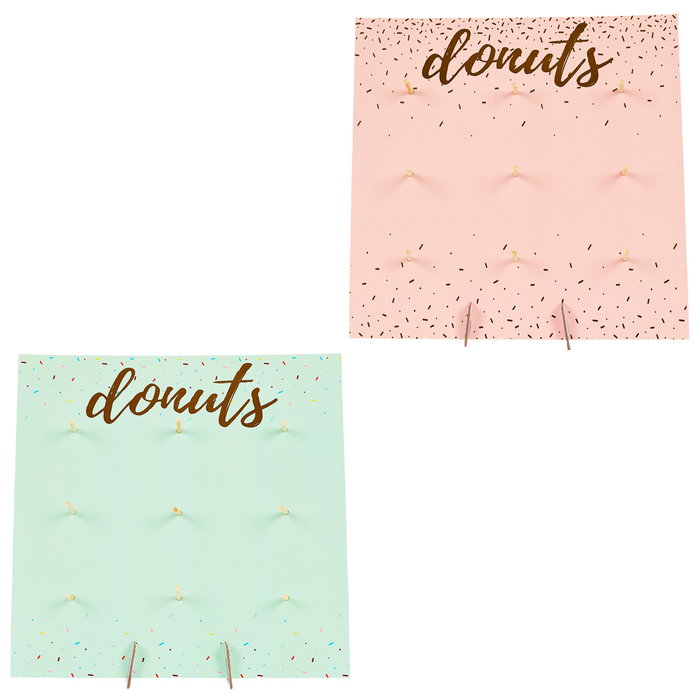 Party Time Mural-Presentador 9 Donuts Ideal para Fiestas y Cumpleaños 34x34 cm