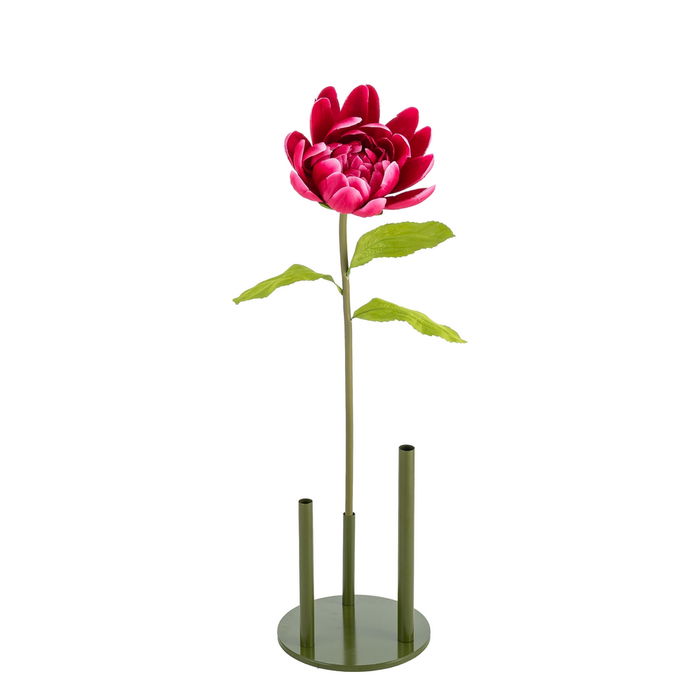 Flor Loto Fucsia Artificial Decoración 32 X 32 X 100 cm (Set de 2)
