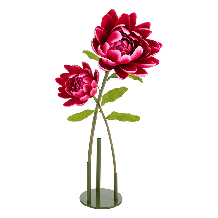 Flor Loto Fucsia Artificial Decoración 32 X 32 X 100 cm (Set de 2)