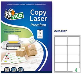 Etiquetas Adh.Impr.Tico A4 Copy Laser Caja 100H 99X67,7 Mm 800 Uds.(Lp4W-9967) (Set de 10)