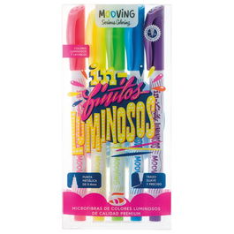 Rotulador Fibra Mooving Fineliner Colores Luminosos Estuche De 5