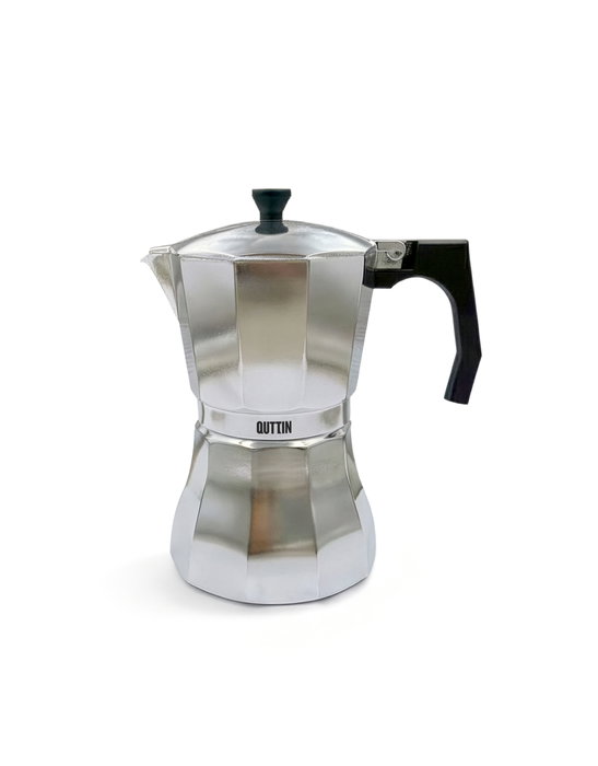 Inde Cafetera de Aluminio para 9 Servicios, Capacidad 450ml, Sistema de Inducción, 18 cm, Color Plata (6 Unidades)