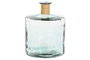 DKD Home Decor Jarrón Transparente Cristal Reciclado y Enea 35 x 45 x 35 cm