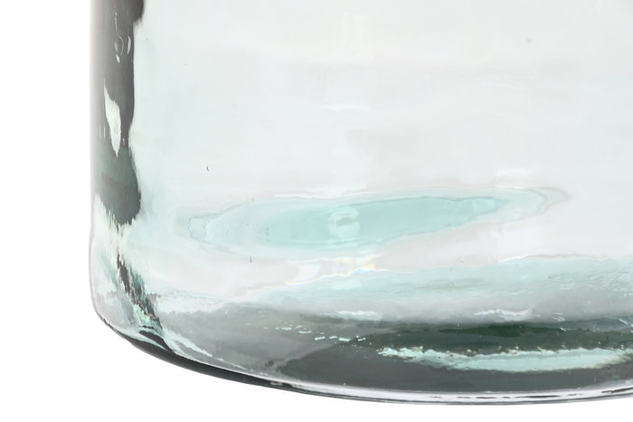 DKD Home Decor Jarrón Transparente Cristal Reciclado y Enea 35 x 45 x 35 cm