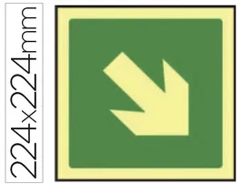 Syssa Señal de Vía de Evacuación PVC Fotoluminiscente Informativa 224x224 mm