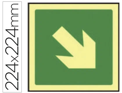 Syssa Señal de Vía de Evacuación PVC Fotoluminiscente Informativa 224x224 mm Syssa Señal de Vía de Evacuación PVC Fotoluminiscente Informativa 224x224 mm