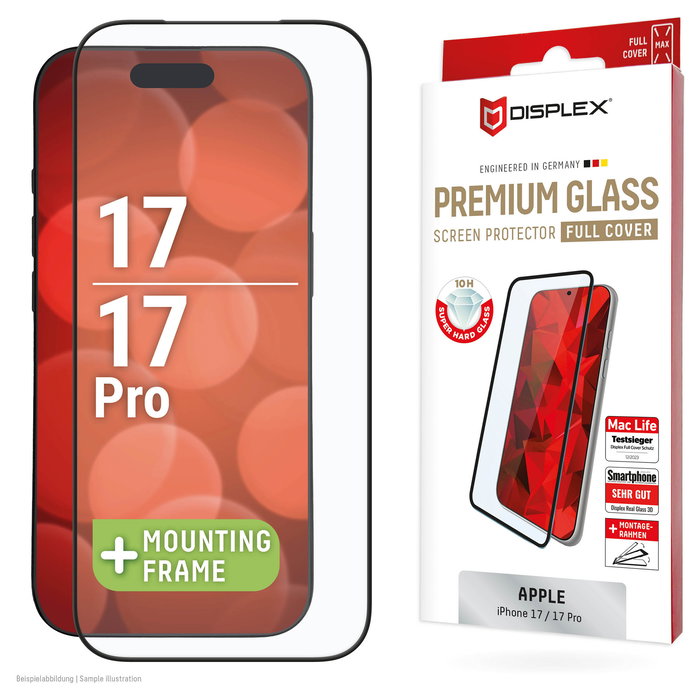 Displex Protector de Pantalla DISPLEX Premium Glas Full Cover para Apple iPhone 17 Pro / iPhone 17 - Vidrio Templado 10H Anti-huellas Transparente 0.3mm con Kit de Aplicación Displex Protector de Pantalla DISPLEX Premium Glas Full Cover para Apple iPhone 17 Pro / iPhone 17 - Vidrio Templado 10H Anti-huellas Transparente 0.3mm con Kit de Aplicación