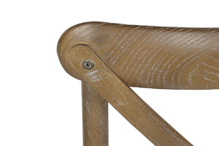 DKD Home Decor Silla Alpino Olmo y Ratan Envejecido 52.5 x 88 x 50 cm (2 Unidades)