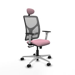 PIQUERAS Y CRESPO Silla de oficina Motilla con Mecanismo Sincro, Rosa y Gris