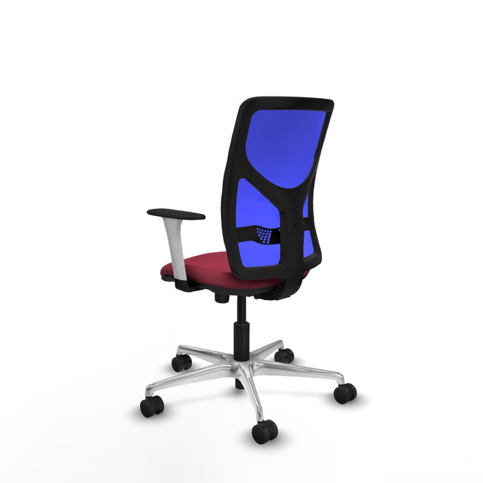 PIQUERAS Y CRESPO Silla de oficina Motilla con mecanismo Sincro, Tela Granate y Malla Azul PIQUERAS Y CRESPO Silla de oficina Motilla con mecanismo Sincro, Tela Granate y Malla Azul
