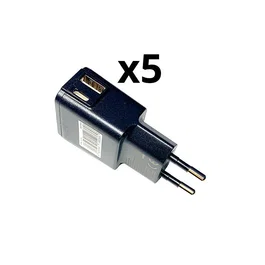 Nortess Kit de 5 Cargadores de Pared con USB-A y USB-C Negro