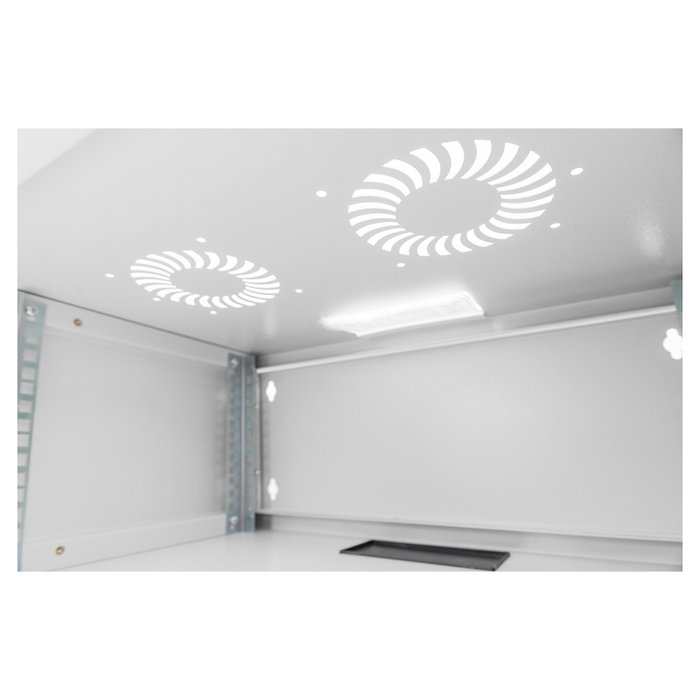 Digitus Gabinete de Pared Rack SOHO 4HE 241x540x400 mm Gris, Estructura Acero, Puerta Frontal de Cristal, Capacidad 60 kg, IP20, Incluye Kit de Montaje