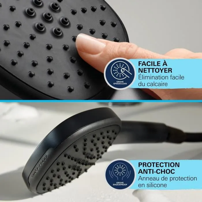 Grohe 266962431 Columna de ducha termostática Vitalio Comfort 250, Ahorro de agua, Negro mate Grohe 266962431 Columna de ducha termostática Vitalio Comfort 250, Ahorro de agua, Negro mate