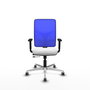 PIQUERAS Y CRESPO Silla de oficina Motilla con mecanismo Sincro/Traslack, Blanco y Azul