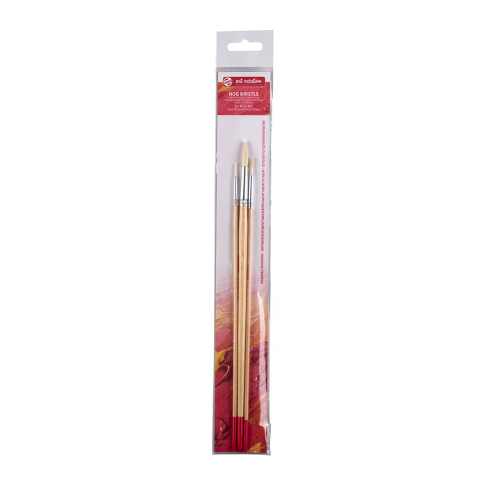 Talens Art Creation Set de 3 pinceles redondos de pelo de cerda para óleo/acrílico Talens Art Creation Set de 3 pinceles redondos de pelo de cerda para óleo/acrílico