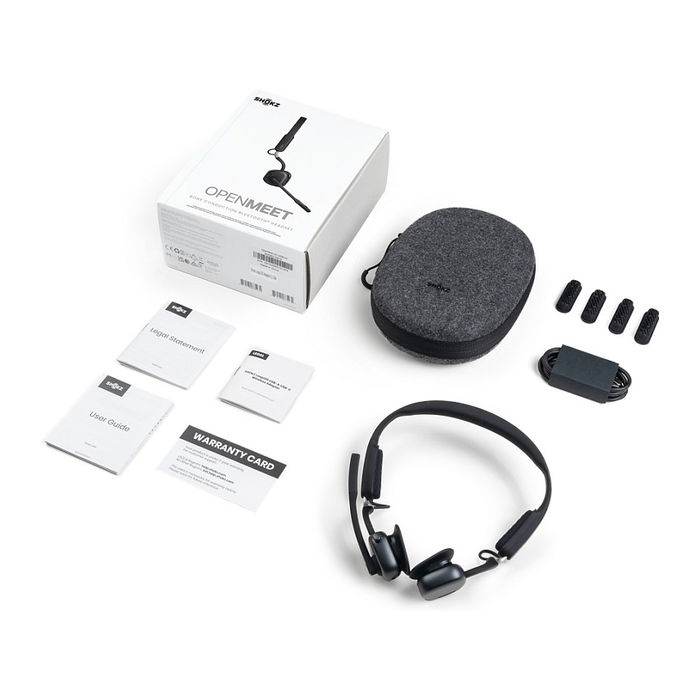 Shokz C610-AN-BK Auriculares Bluetooth Inalámbricos de Conducción Ósea con Puerto USB C para Oficina/Centro de Llamadas