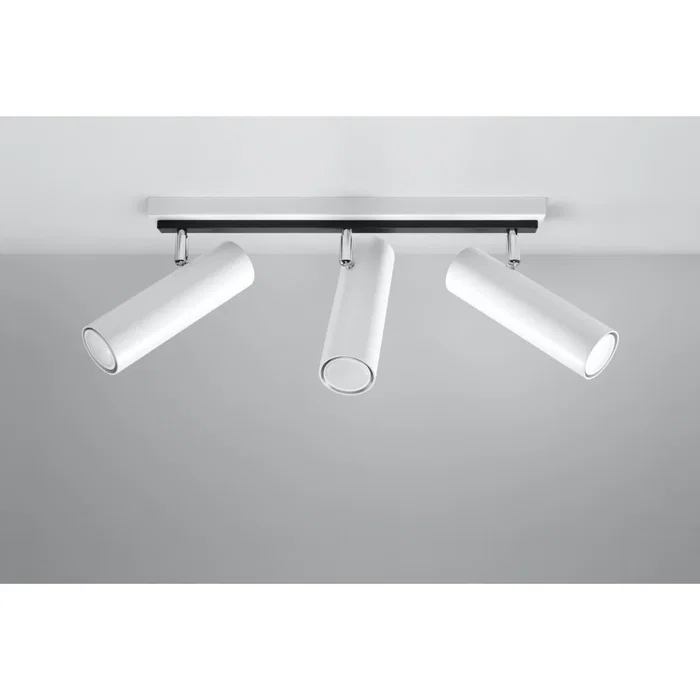 DIREZIONE Lámpara de Techo Direzione-1 [SOL-SL.0497] - Diseño Original en Forma de Cilindro, Color Blanco Clásico y Universal para Apartamento u Oficina