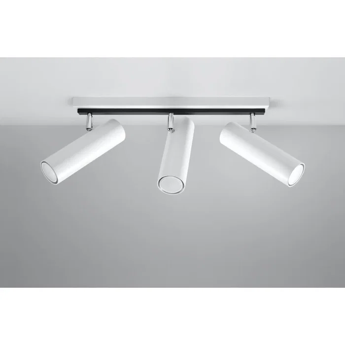 DIREZIONE Lámpara de Techo Direzione-1 [SOL-SL.0497] - Diseño Original en Forma de Cilindro, Color Blanco Clásico y Universal para Apartamento u Oficina