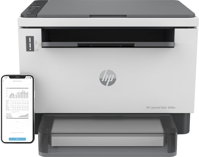 HP LaserJet Tank 1604w - Impresora Multifunción Láser Monocromo, WiFi, Imprime/Escanea/Copia, hasta 22 ppm, Tóner Inicial 5000 páginas HP LaserJet Tank 1604w - Impresora Multifunción Láser Monocromo, WiFi, Imprime/Escanea/Copia, hasta 22 ppm, Tóner Inicial 5000 páginas