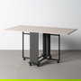 Mesa Plegable Plegable Negro-Crema 148 X 71 X 74 cm
