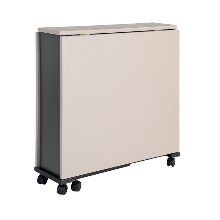 Mesa Plegable Plegable Negro-Crema 148 X 71 X 74 cm