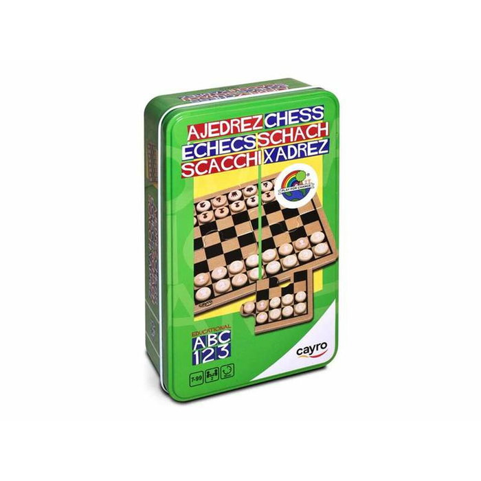 Cayro Juego de Ajedrez y Damas de viaje en caja de metal Cayro Juego de Ajedrez y Damas de viaje en caja de metal