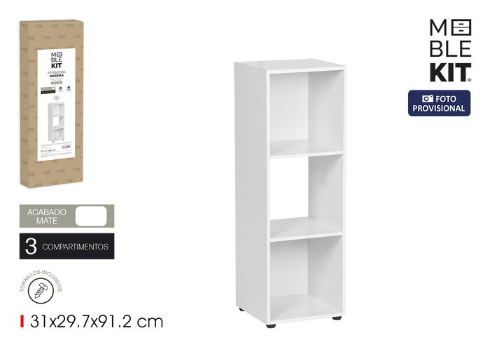 Inde Estantería Cubo 3 Compartimentos, Mueble, Medidas 31 x 29.5 x 91.2 cm (Alto), Espesor 12 mm, Peso 16.98 kg (2 Unidades) Inde Estantería Cubo 3 Compartimentos, Mueble, Medidas 31 x 29.5 x 91.2 cm (Alto), Espesor 12 mm, Peso 16.98 kg (2 Unidades)