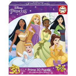EDUCA BORRAS Puzzle 3D Lenticular 200 Piezas Disney Princess