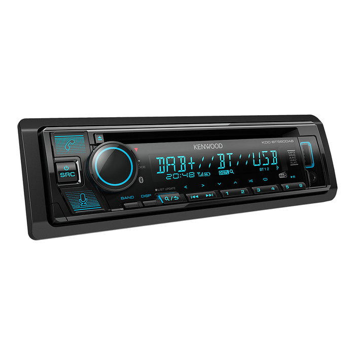 Kenwood KDC-BT560DAB Reproductor de CD 1 DIN con Bluetooth 4.2, DAB+, USB, AUX para iPhone, 50W x 4, Negro, Incluye Antena y Micrófono Kenwood KDC-BT560DAB Reproductor de CD 1 DIN con Bluetooth 4.2, DAB+, USB, AUX para iPhone, 50W x 4, Negro, Incluye Antena y Micrófono