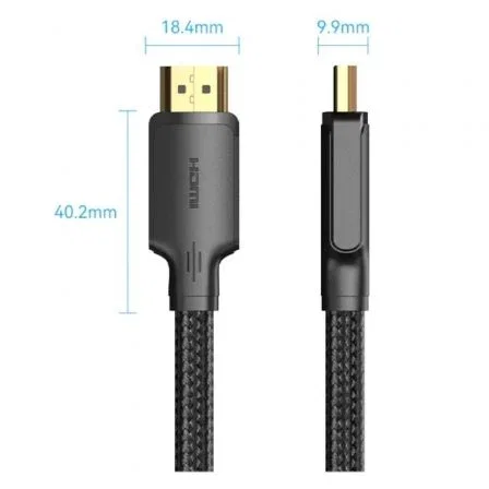 Vention ALLBF Cable HDMI 2.0 4K a 60Hz Macho-Macho, 1m Negro, trenzado algodón, para PS5/4, Switch, TV y Monitores