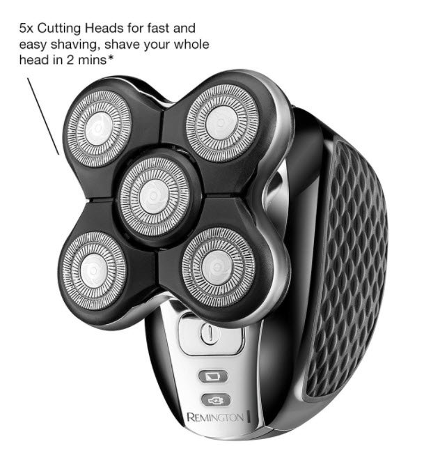 Remington Ultimate Series RX5 XR1500 Afeitadora de Cabeza con 5 Cabezales, Negro/Cromado
