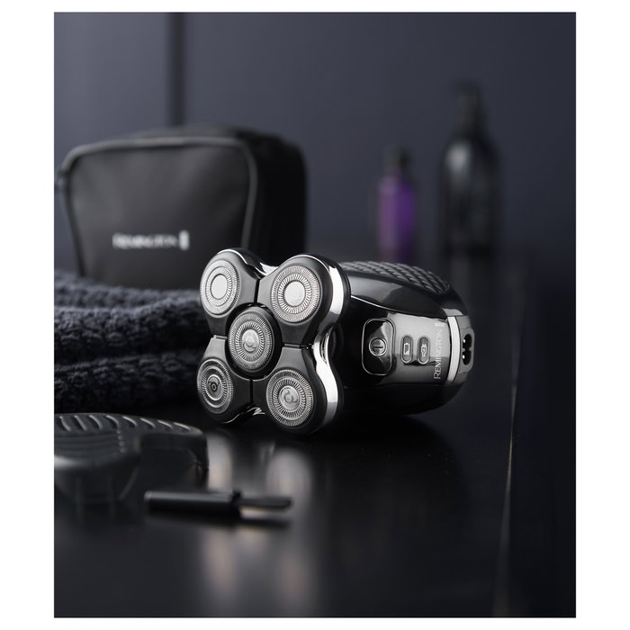 Remington Ultimate Series RX5 XR1500 Afeitadora de Cabeza con 5 Cabezales, Negro/Cromado