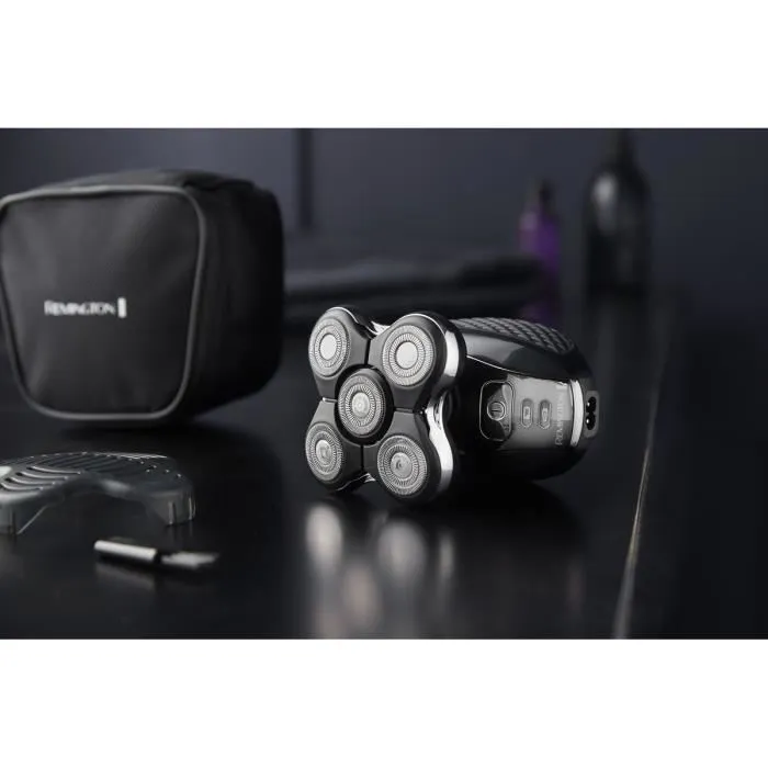 Remington Ultimate Series RX5 XR1500 Afeitadora de Cabeza con 5 Cabezales, Negro/Cromado