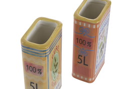 DKD Home Decor Jarron Mediterraneo Amarillo Naranja 5 x 15 x 7 cm (6 Unidades)