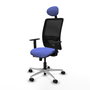 PIQUERAS Y CRESPO Silla de oficina Zulema con mecanismo Sincro/Traslack Azul claro y Negro