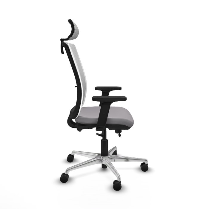 PIQUERAS Y CRESPO Silla de oficina Haches con mecanismo Sincro/Traslack, Gris y Blanco